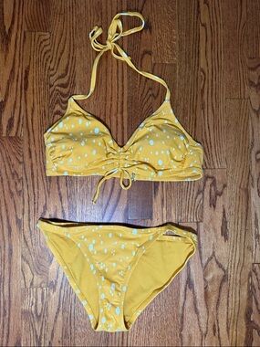 Kona Sol Yellow Polka Dot Bikini Set